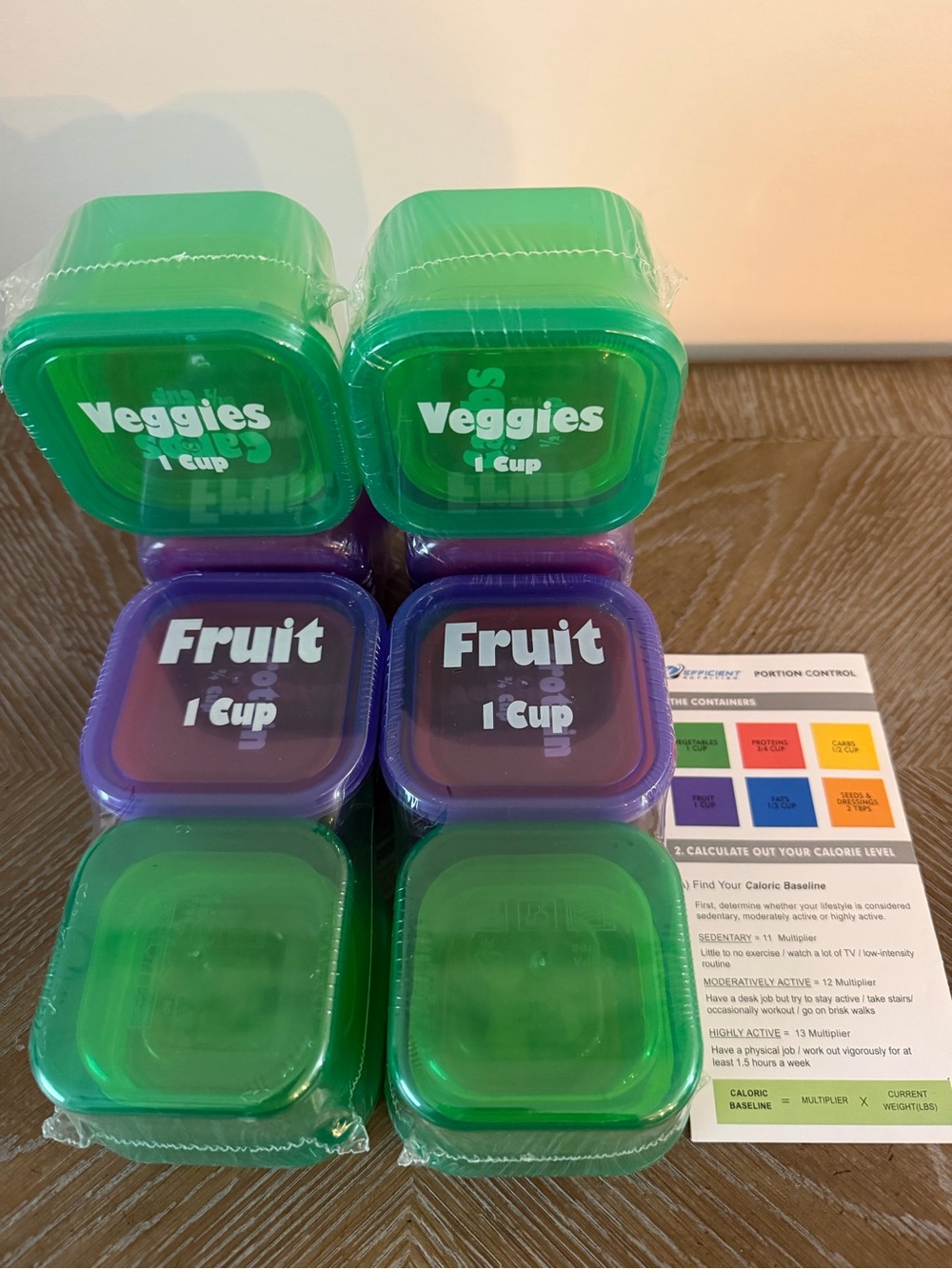New in packaging Reusable Portion Control Food Containers with Instructions